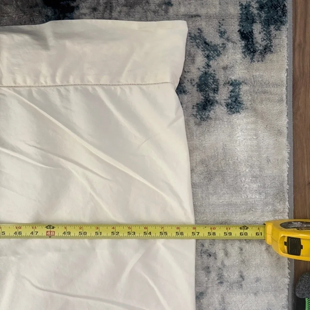 Ralph Lauren Home Hemstitched Cotton King Size Flat Sheet Ivory Luxury